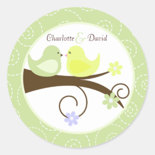 Sticker tourbillonnant pour Mariage d'oiseaux (ver