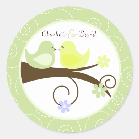 Sticker tourbillonnant pour Mariage d'oiseaux (ver (Devant)