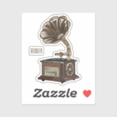 Sticker Tourne-disque dessin animé (Feuille)