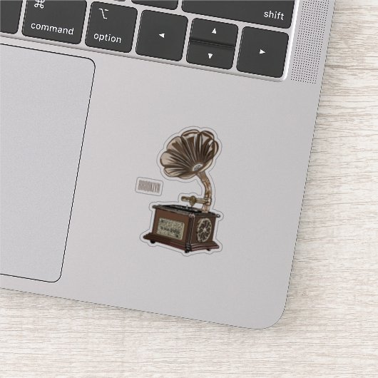 Sticker Tourne-disque dessin animé (Détail)