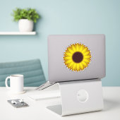 Sticker Tournesol (Ordinateur portable sur le bureau)