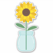 Sticker Tournesol À Mason Jar (Devant)
