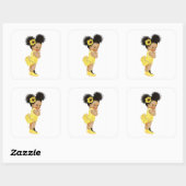 Sticker tournesol africain-américain (Feuille)