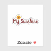 Sticker Tournesol avec simple typographie '' My Sunshine'' (Feuille)