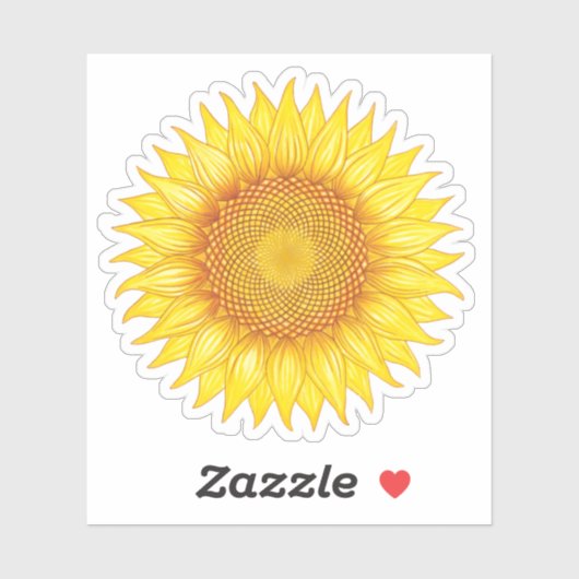 Sticker Tournesol coloré Mandala jaune (Feuille)