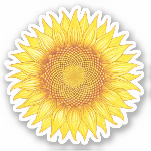 Sticker Tournesol coloré Mandala jaune (Devant)