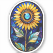 Sticker Tournesol en verre tendu (Devant)