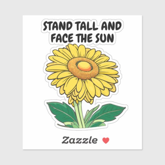 Sticker Tournesol Jaune Clair Personnalisé (Feuille)