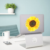 Sticker Tournesol jaune vif (Ordinateur portable sur le bureau)
