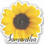 Sticker Tournesol jaune vif portant le nom | Vinyl (Devant)