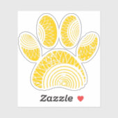 Sticker Tournesol Motif chien Empreinte de patte désoblige (Feuille)