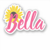 Sticker Tournesol Nom Personnalisé Vinyl Decal (Devant)