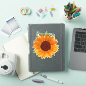 Sticker Tournesol rustique joyeux avec nom (Couverture iPad)