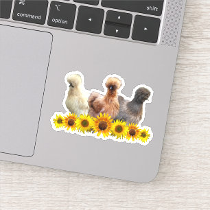 Sticker Tournesol Silkie Bantam Chicken Trio