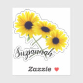 Sticker Tournesol Triple Coloré Personnalisé (Feuille)