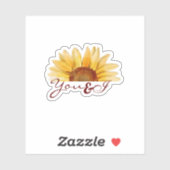 Sticker Tournesol ''You & I''' esthétique tendance (Feuille)