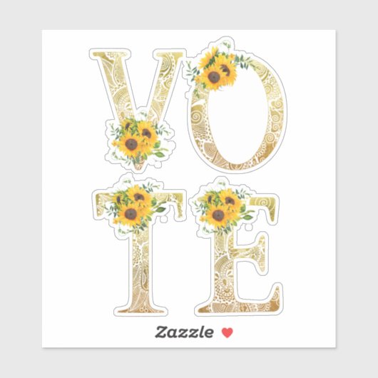 Sticker Tournesols Dorés Votez (Feuille)