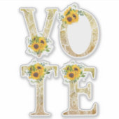 Sticker Tournesols Dorés Votez (Devant)