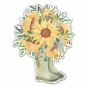 Sticker Tournesols et bottes rustiques (Devant)