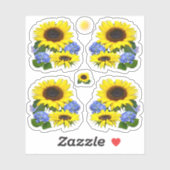 Sticker Tournesols et hydrangées (Feuille)