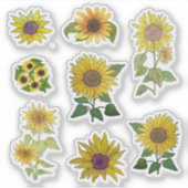 Sticker Tournesols simples et doubles assortis (Devant)