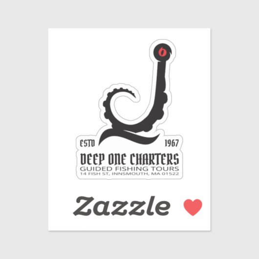 Sticker Tours de pêche Innsmouth Cthulhu Lovecraft (Feuille)