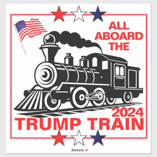 Sticker Tous à bord du Trump Train 2024 (Feuille)