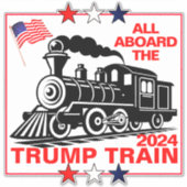 Sticker Tous à bord du Trump Train 2024 (Devant)
