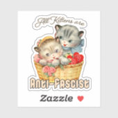 Sticker Tous les chatons sont anti-fascistes (Feuille)