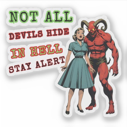 Sticker Tous les diables ne se cachent pas en enfer - Retr (Devant)