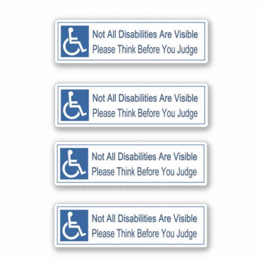 Sticker tous les handicaps ne sont pas visibles penser 4 (Devant)