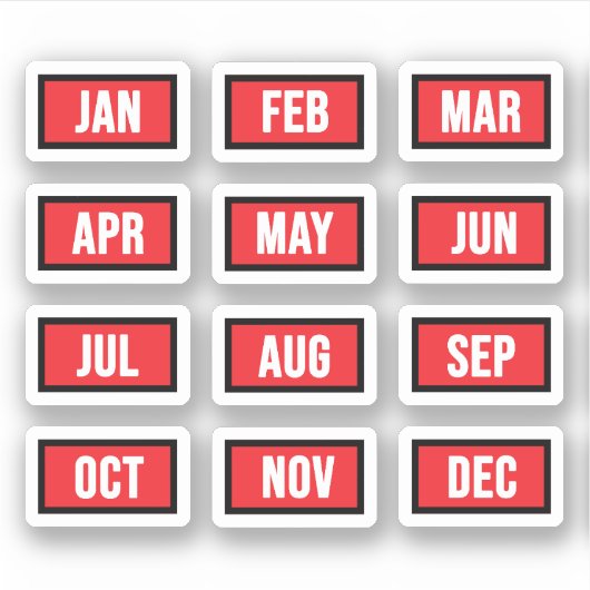 Sticker Tous les mois - Mois de l'année (Devant)