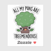 Sticker Tous Mes Puns Sont Des Pun D'Arbre Funny Mendous (Feuille)