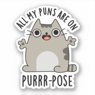 Sticker Tous Mes Puns Sont Sur Un Pun De Chat Drôle En Poi