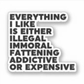 Sticker Tout ce que j'aime (Devant)