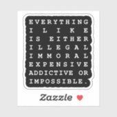 Sticker Tout ce que j'aime (Feuille)