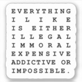 Sticker Tout ce que j'aime (Devant)