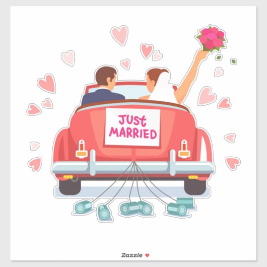 Sticker Tout juste mariés  (Feuille)