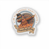 Sticker Tout Sur Ce Baste Bon thanksgiving Classique (Devant)