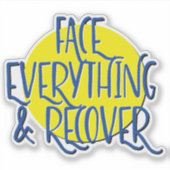 Sticker Tout Viser Et Récupérer Slogan 12 Étapes (Devant)