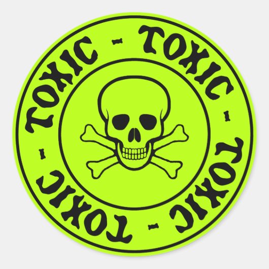 Sticker toxique pour le crâne et les os croisés (Devant)