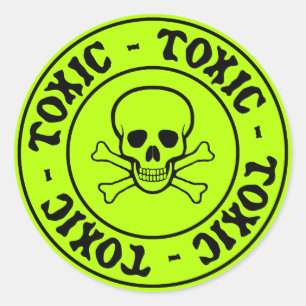Sticker toxique pour le crâne et les os croisés