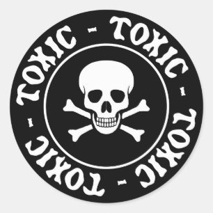 Sticker toxique pour le crâne et les os croisés