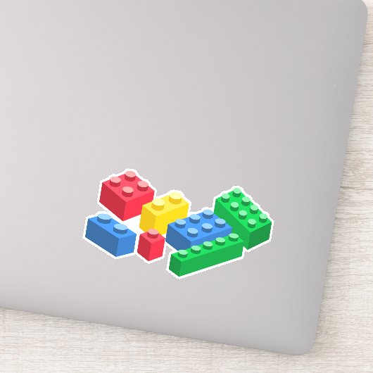 Sticker Toy building briques enfants colorés (Détail)