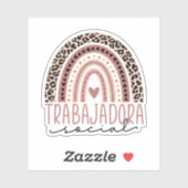 Sticker Trabajadora Social, Travailleur social latin (Feuille)