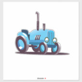 Sticker Tracteur bleu mignon (Feuille)