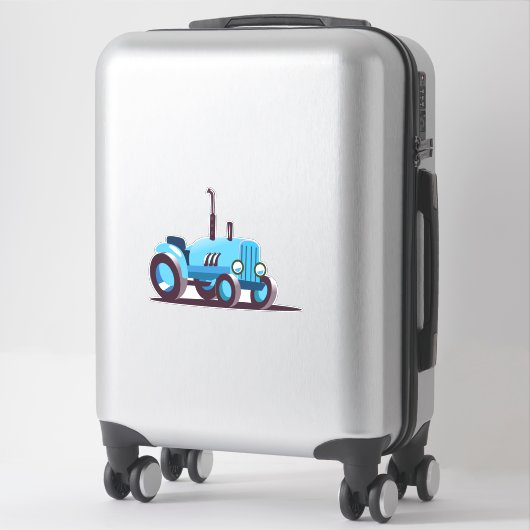 Sticker Tracteur bleu mignon (Sur valise)