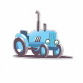 Sticker Tracteur bleu mignon (Devant)