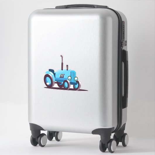 Sticker Tracteur bleu mou (Sur valise)