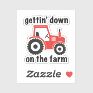 Sticker Tracteur Descendre sur la ferme Pays Nacre Danc